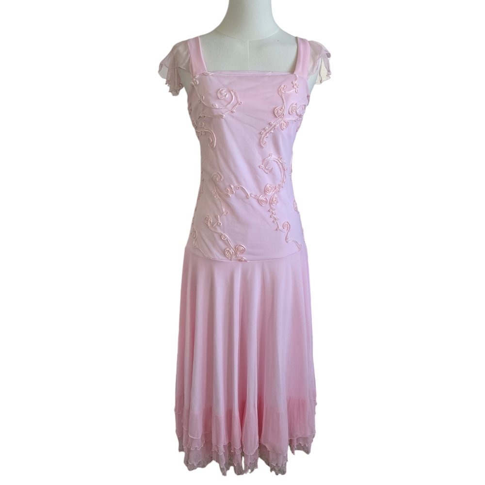 Elegant Pink Long Sleeve Dress